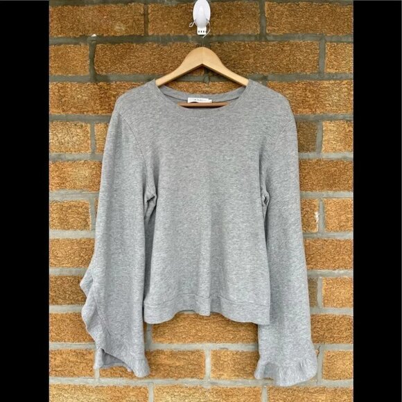 Alc Ruffle Sleeve Grey Sweater medium - Picture 2 of 12